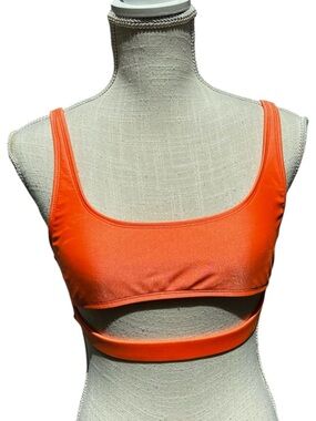 🌻Lovewave Ryder Clementine Scoop Neck Cutout Sporty Strech Swim Top Size Medium